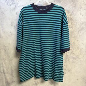 Vintage Gap Striped T Shirt Mens XL 25x31 Blue Short Sleeve Ringer 90s